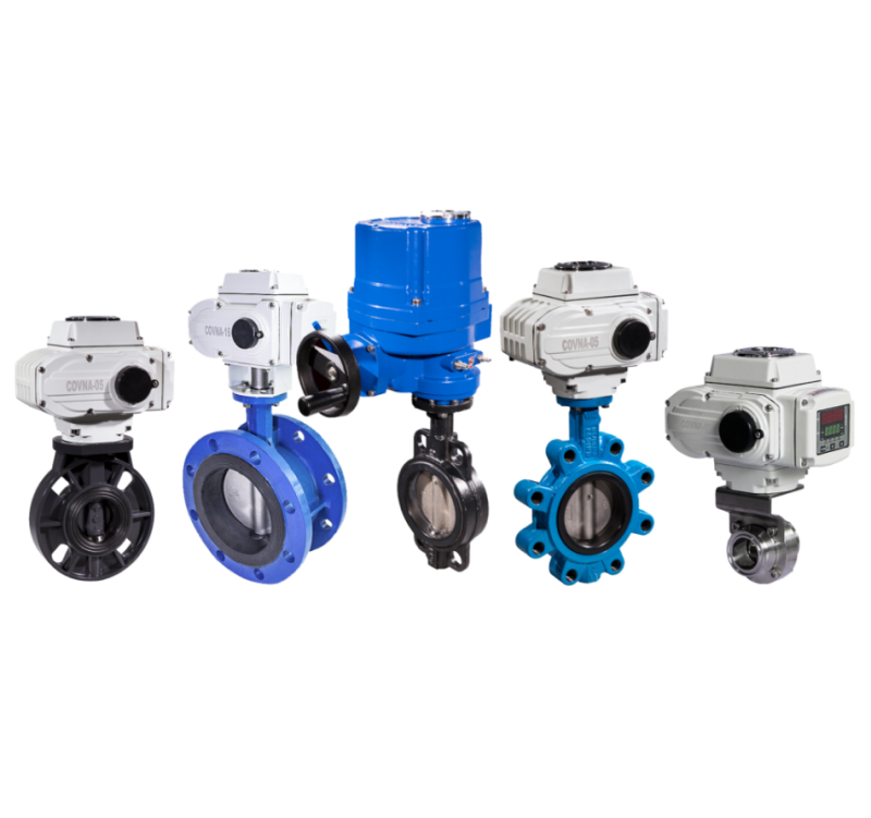 PVC-Flanged-Wafer-Lug-Sanitary-Electric-Butterfly-Valve